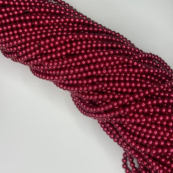 Perlice za nakit 4 mm (niz) – Tamno crvena