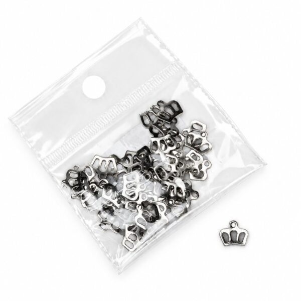 METALNI PRIVJESAK- KRUNA (ČELIK/INOX) cca50kom